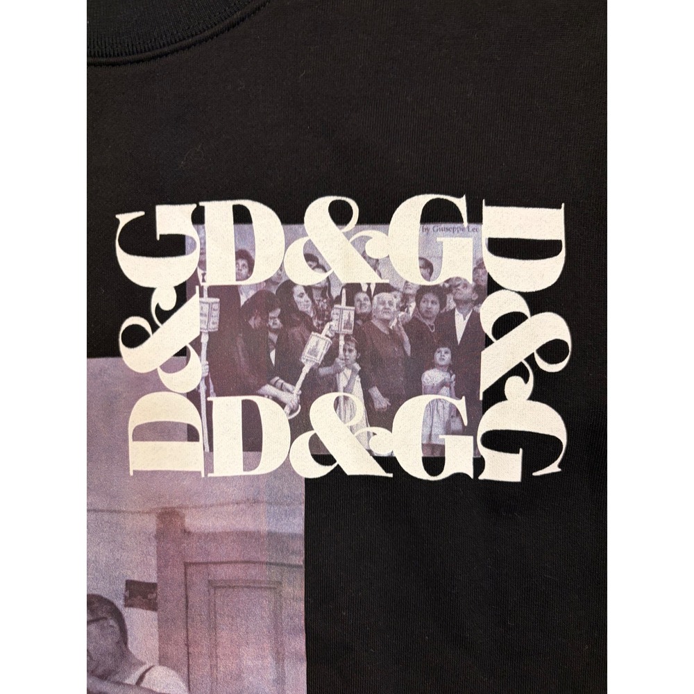 Dolce & Gabbana Sweatshirt Mens XXL Black Giuseppe Leone Photo Sicilia Graffiti - Picture 11 of 12